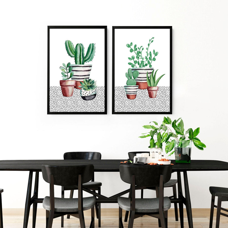 Kitchen prints | set of 2 Succulents wall art prints