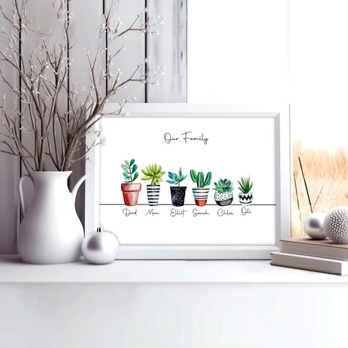 Personalised gifts family tree wall art print