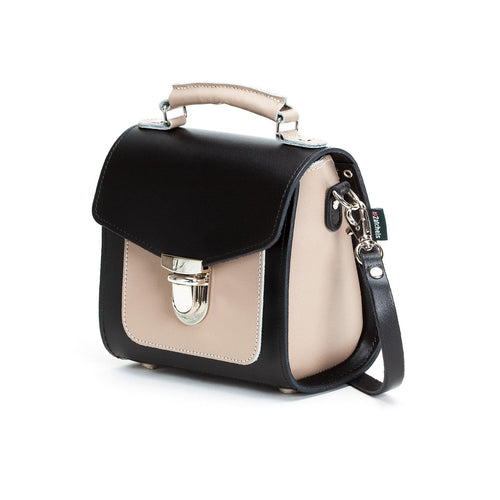 Handmade Leather Sugarcube Handbag - Cafe Noir