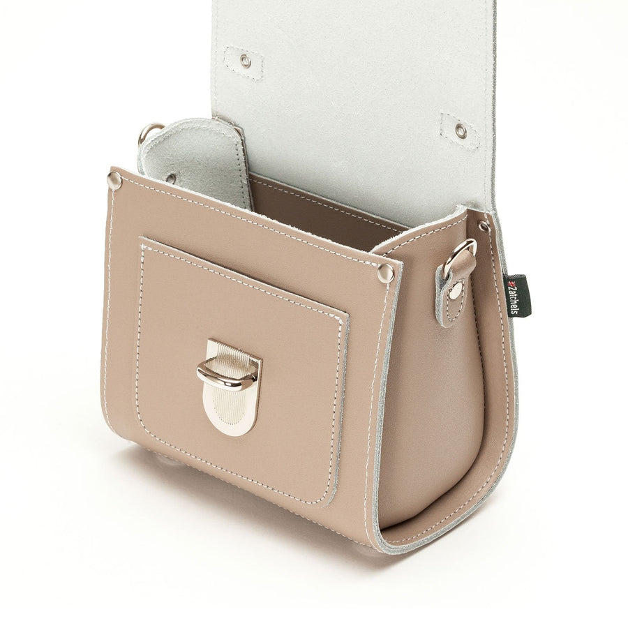Handmade Leather Sugarcube Handbag - Iced Coffee