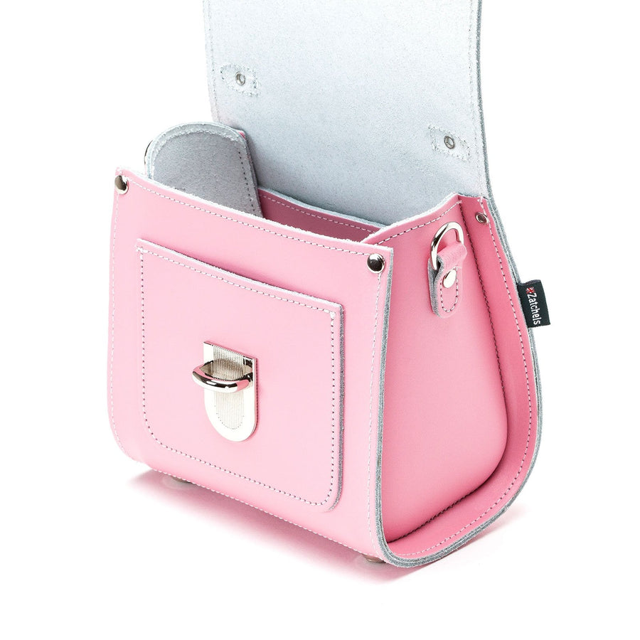 Handmade Leather Sugarcube Handbag - Pastel Pink