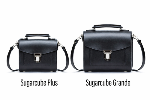 Handmade Leather Sugarcube Handbag - Black