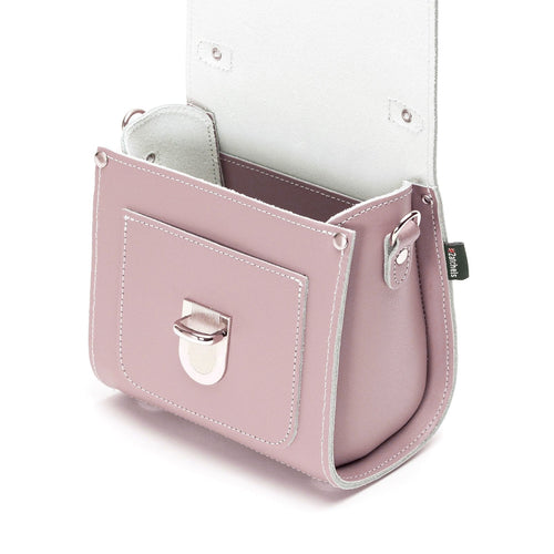 Handmade Leather Sugarcube Handbag - Rose Quartz