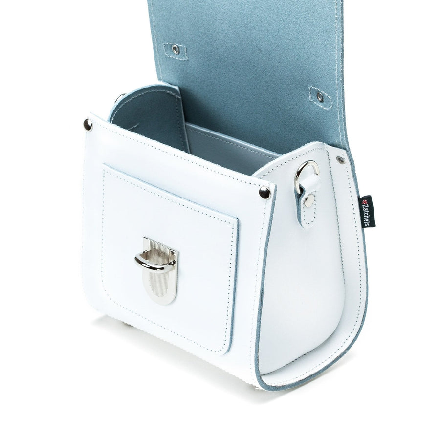 Handmade Leather Sugarcube Handbag - White