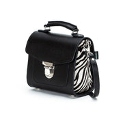 Handmade Leather Sugarcube Handbag - Zebra