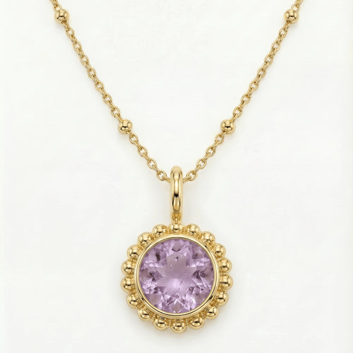 Sunburst Necklace - Amethyst in Gold or Silver