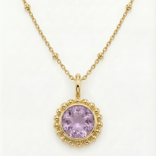 Sunburst Necklace - Amethyst in Gold or Silver