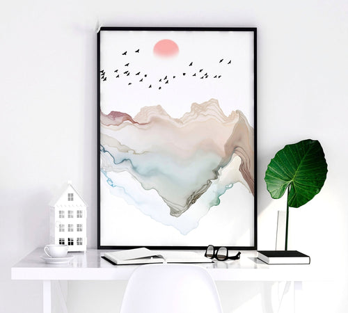 Art prints set of 3 | Japanese Sunset art prints