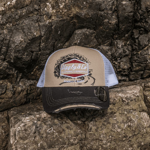 Beige Surf Diamond Trucker Hat
