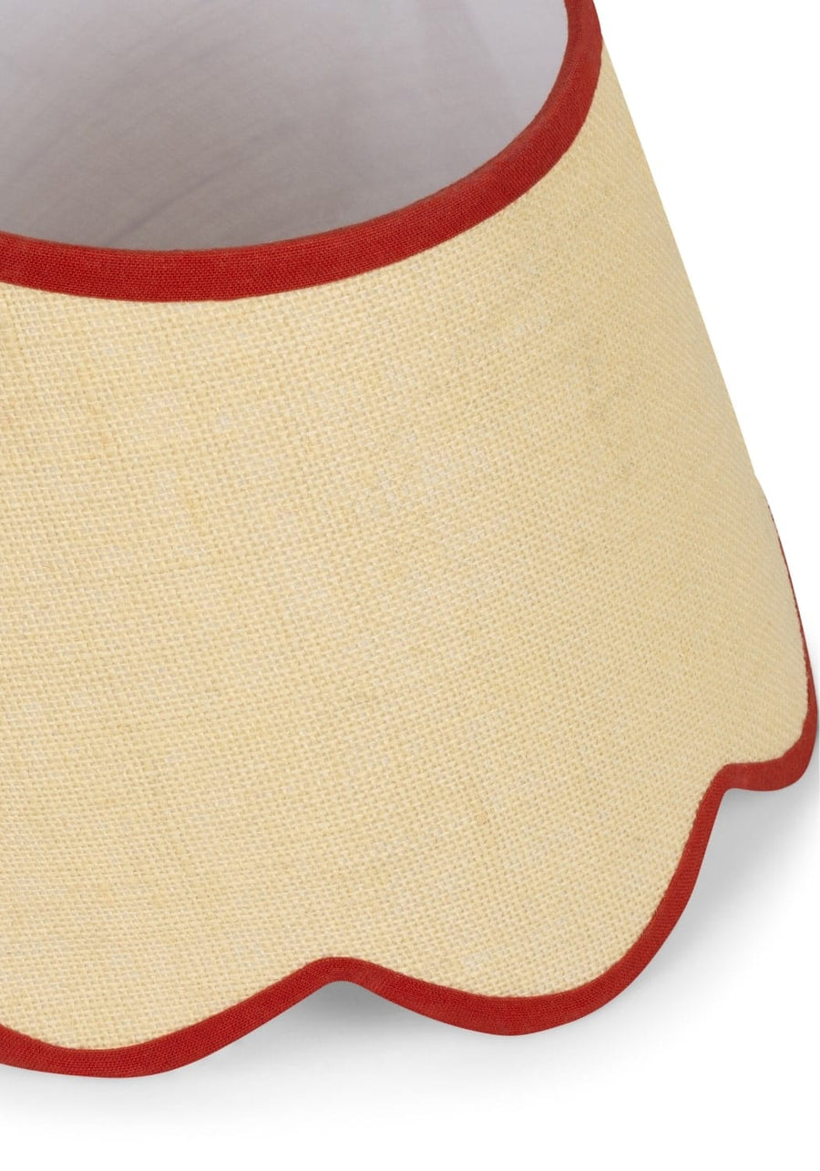Sweet Red Trim Scalloped Lampshade