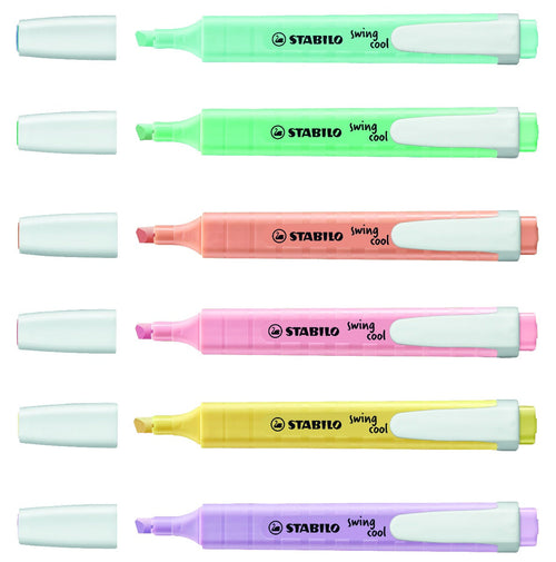 Stabilo - Swing Cool Pastel Edition Highlighters - Pack of 6 (275/6-08)
