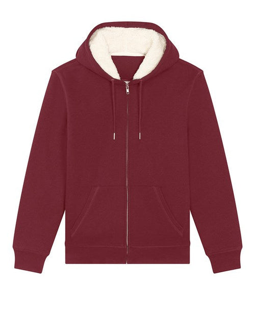 Organic Sherpa Zipped Hooded Sweatshirt: Unisex