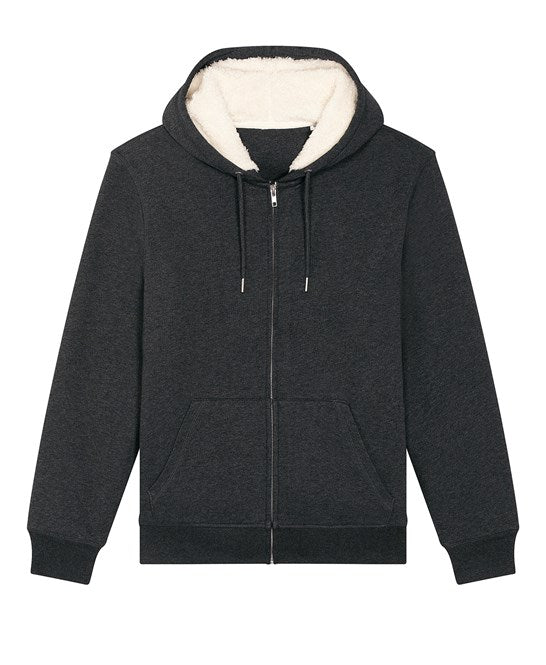 Organic Sherpa Zipped Hooded Sweatshirt: Unisex