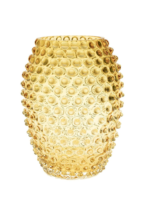 Tall Yellow Hand-Blown Vase
