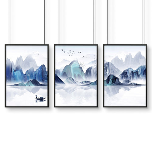 Japanese wall decor | set of 3 Bedroom wall prints