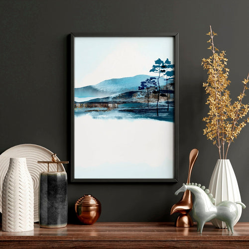 3 Wall Art Set – Teal Japanese Landscape Prints