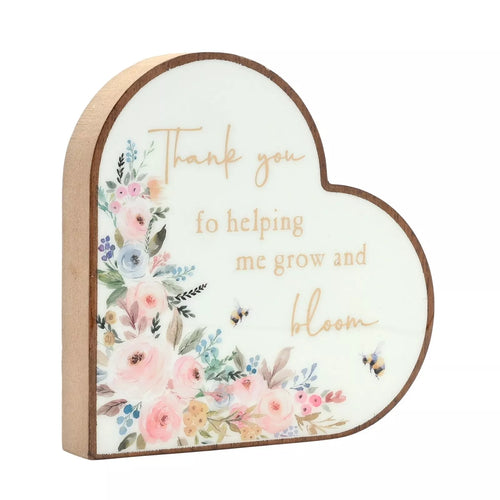 The Cottage Garden Mantel Heart Plaque   thank  you