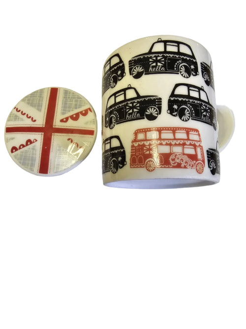 gorgeous   porcelain mug  &  union jack coaster