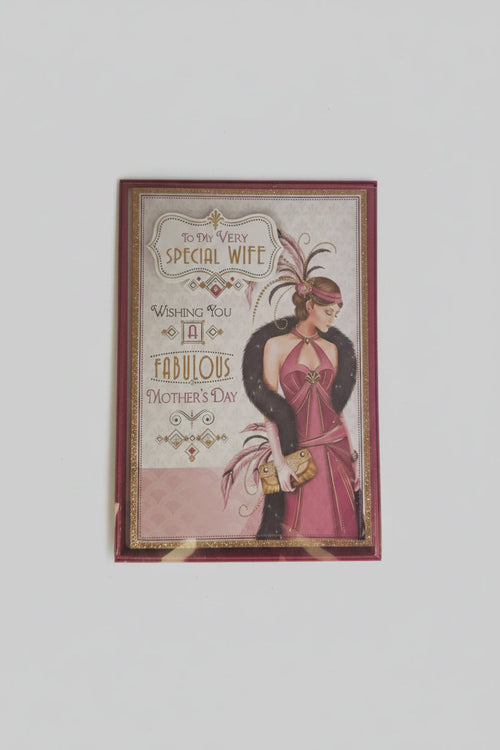 to my very special wife art deco mothers day boxed card