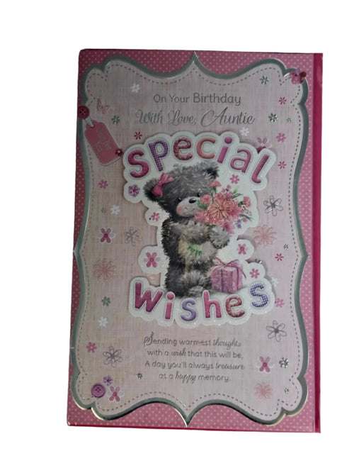 prelude  cards  on  your  birthday with love auntie   special wishes 8 paige  card