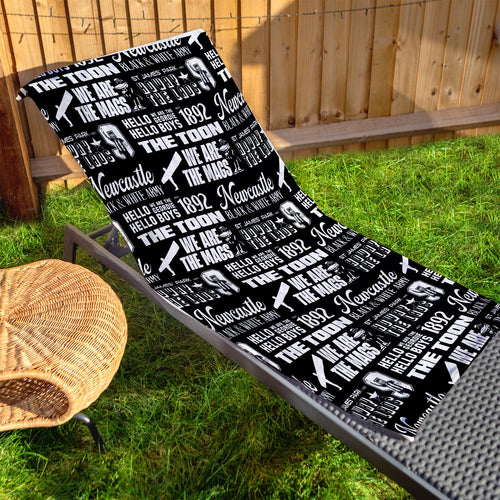 Newcastle - Word Montage - Beach Towel - Microfibre Retro Beach Towel - 150cm x 75cm