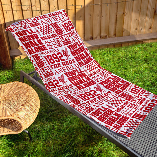 Liverpool - Word Montage - Beach Towel - Microfibre Retro Beach Towel - 150cm x 75cm