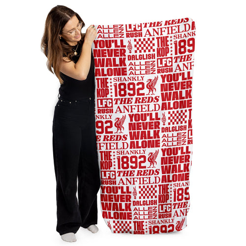 Liverpool - Word Montage - Beach Towel - Microfibre Retro Beach Towel - 150cm x 75cm