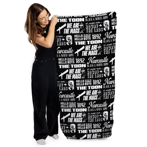 Newcastle - Word Montage - Beach Towel - Microfibre Retro Beach Towel - 150cm x 75cm