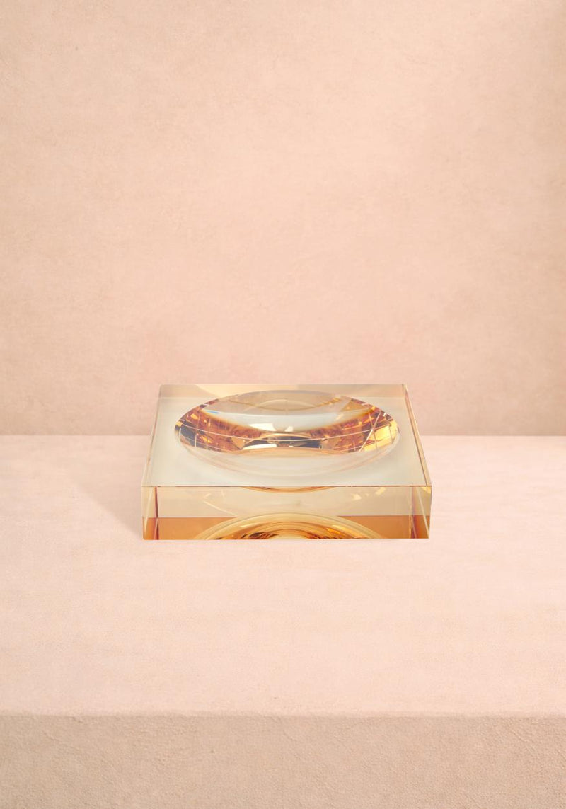 Chelsea Amber Glass Trinket Tray - Brown