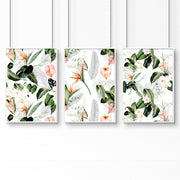 Bathroom wall decorations | set of 3 Tropical wall art