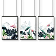 Wall painting for living room | Set of 3 Tropical wall art