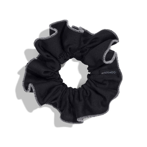 Tuxedo Ruffle Scrunchie – Organic Ruched Satin