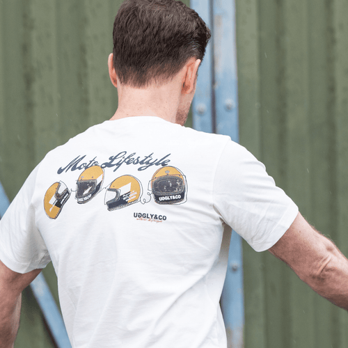 White U&C Helmet Tee