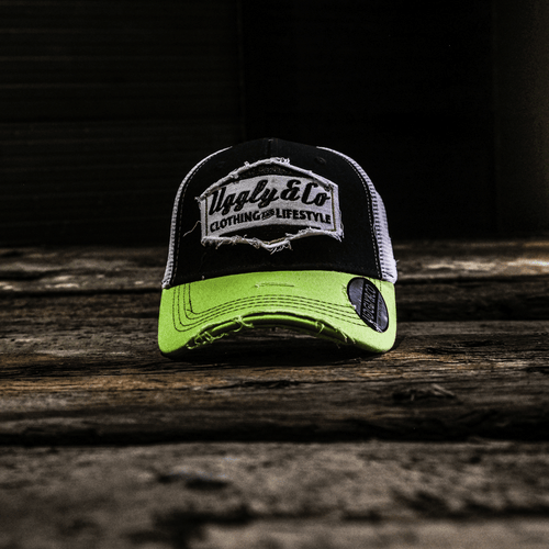 Yellow & White Diamond Trucker Hat