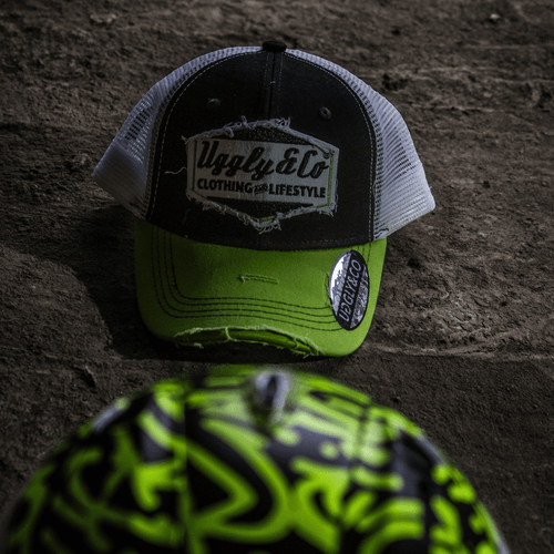 Yellow & White Diamond Trucker Hat
