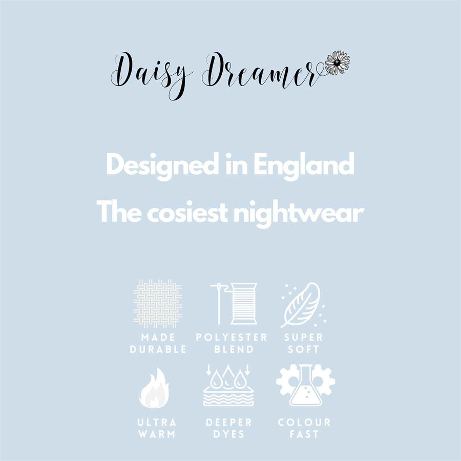 Daisy Dreamer Women's Fleece Hooded Robe Snuggle Touch Velvet-Soft Loungewear UK Sizes