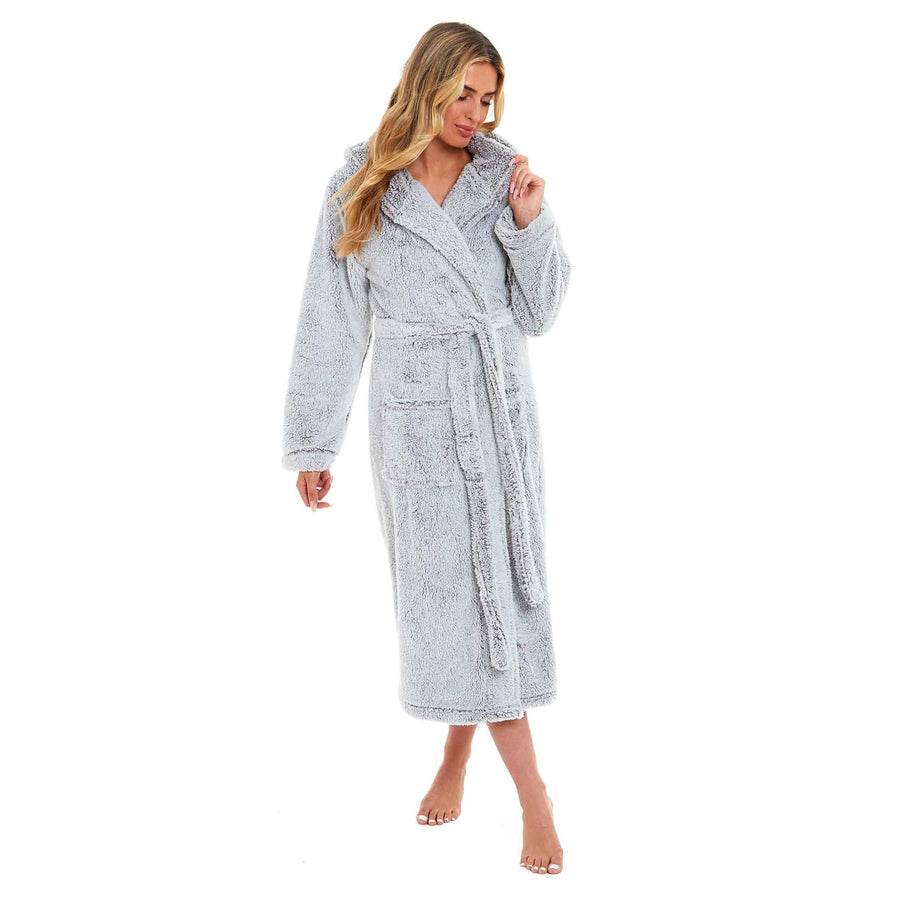 Daisy Dreamer Women's Fleece Hooded Robe Snuggle Touch Velvet-Soft Loungewear UK Sizes