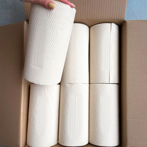 Unbleached Bamboo Kitchen Roll Single Roll – 120 Sheets