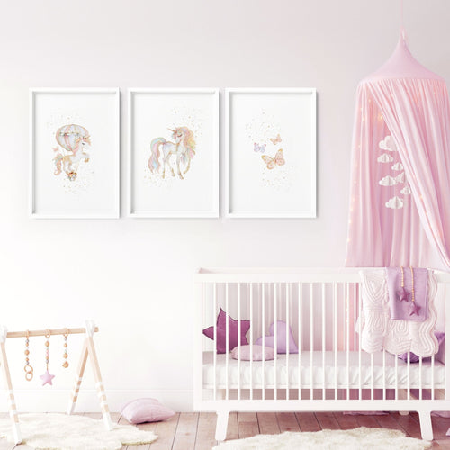 Unicorn Wall Art | Set of 3 wall art prints