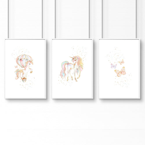 Unicorn Wall Art | Set of 3 wall art prints
