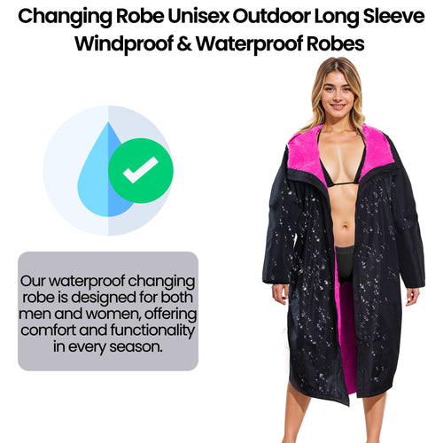 Heatwave Thermalwear Changing Robe Hooded Unisex Adults Waterproof Windproof Outdoor Coat