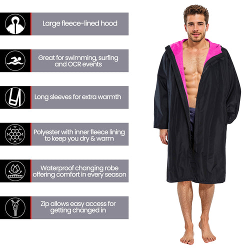 Heatwave Thermalwear Changing Robe Hooded Unisex Adults Waterproof Windproof Outdoor Coat