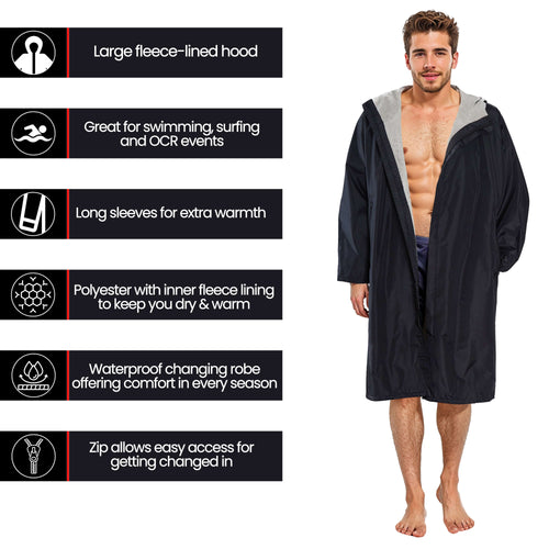 Heatwave Thermalwear Unisex Waterproof Windproof Changing Robe Hooded Outdoor Coat