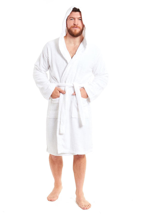 Sock Stack Unisex Bamboo Hooded Dressing Gown Towelling Bath Robe Super Soft Machine Washable