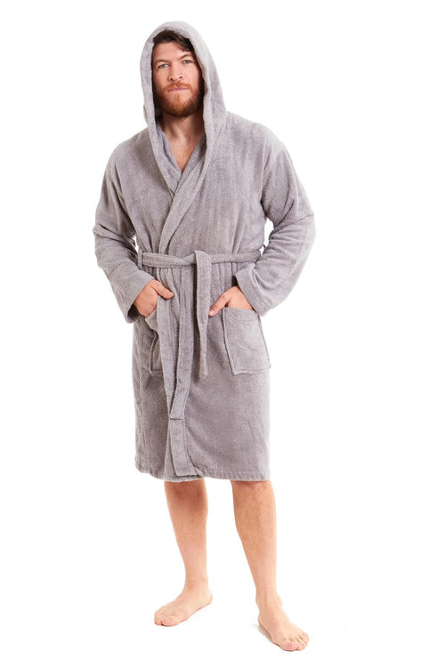 Sock Stack Unisex Bamboo Hooded Dressing Gown Towelling Bath Robe Super Soft Machine Washable