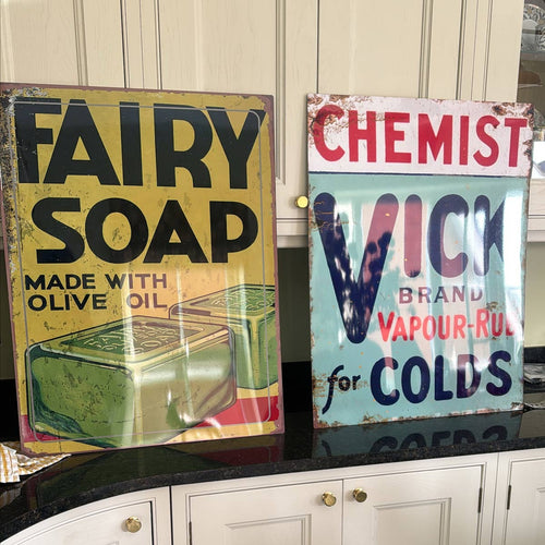 Distressed Effect Vintage Advertising Fairy Soap Sign