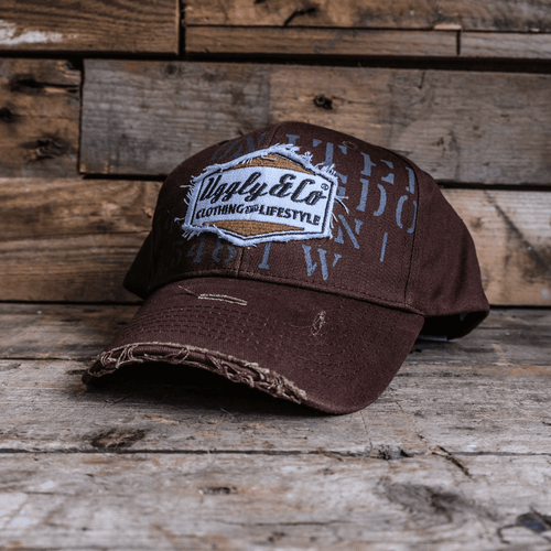 Brown 'Aviation' Diamond Trucker Hat