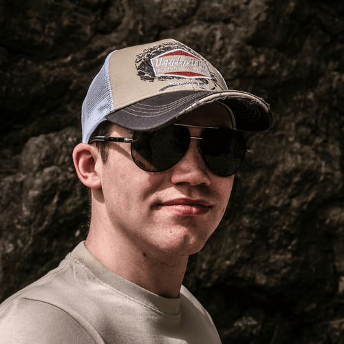 Beige Surf Diamond Trucker Hat