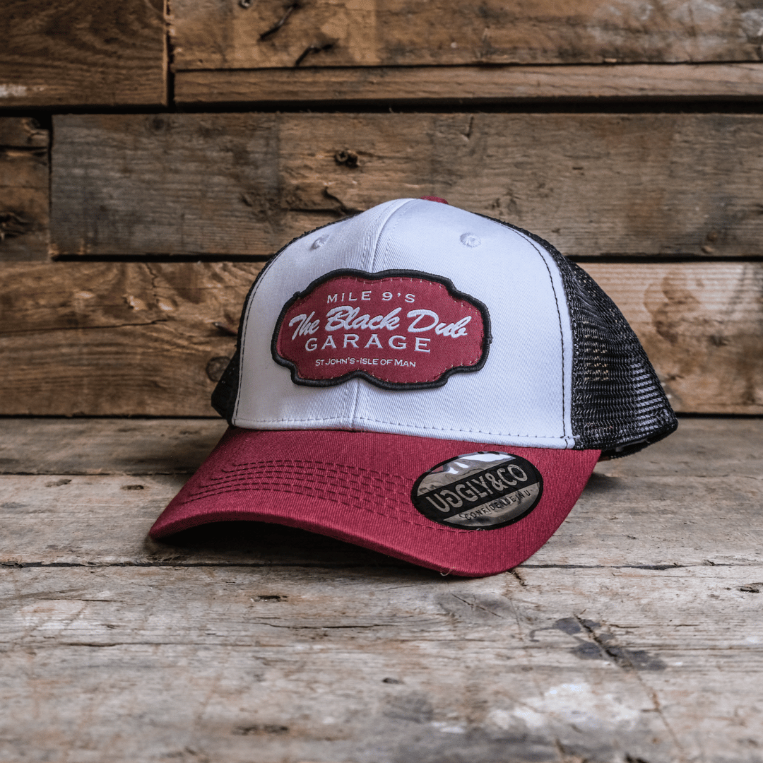 Burgundy Black Dub Garage Trucker Hat