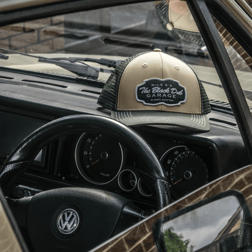 Green & Beige Black Dub Garage Trucker Hat